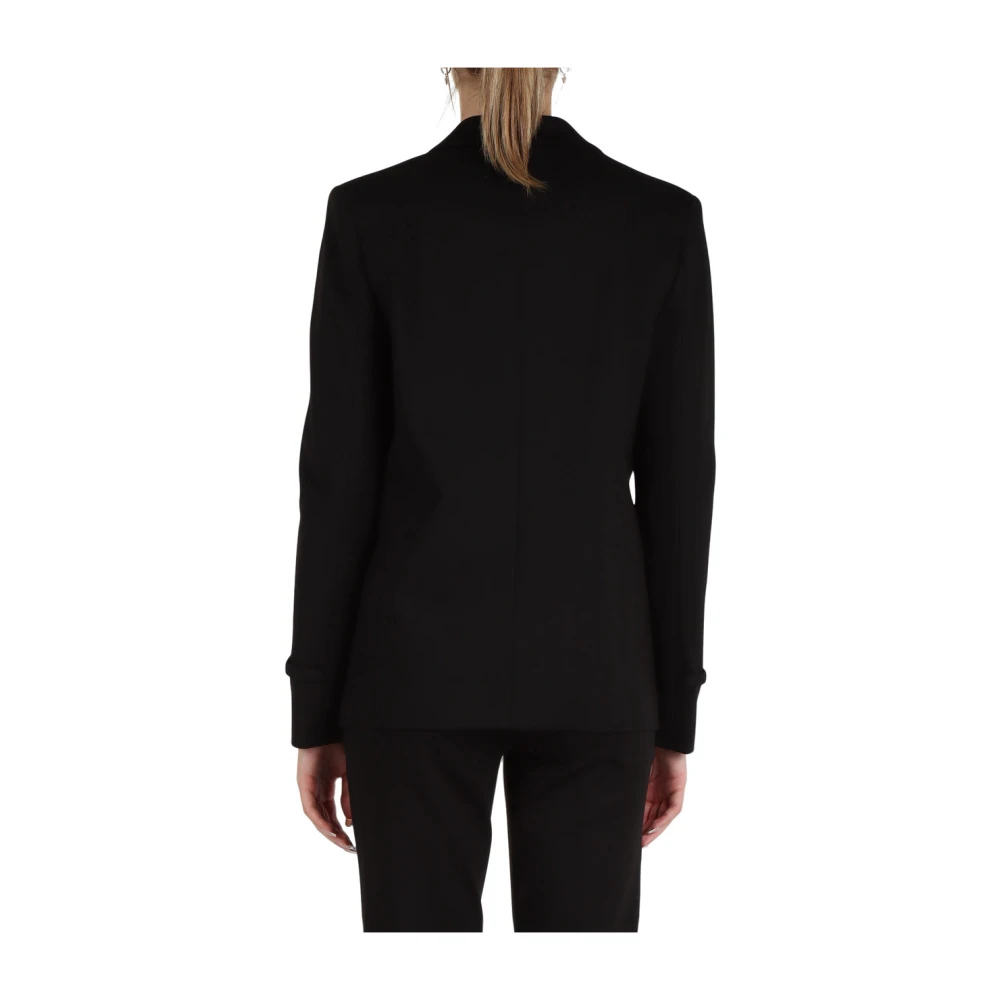 Twinset Logo Plaque Viscose Jacket Black Dames