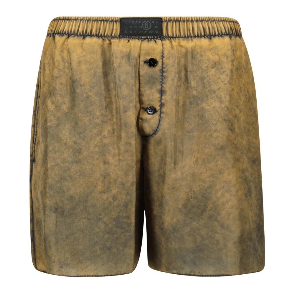 MM6 Maison Margiela Zijden Bruine Gewassen Shorts Lente-Zomer 2025 Brown Dames