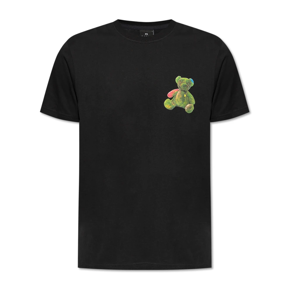 Ps By Paul Smith Men's Black T-Shirts, 2XL, T-Shirt With Print