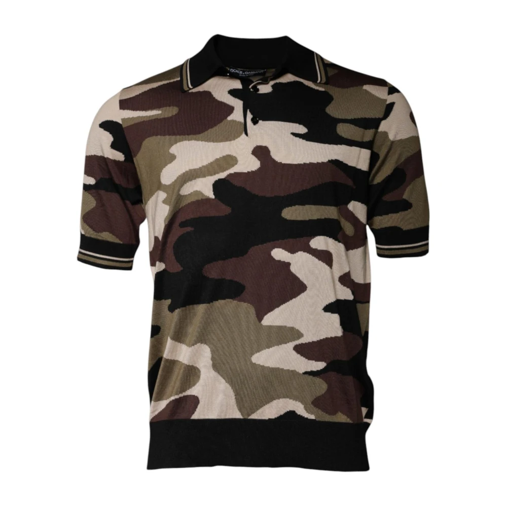 Dolce & Gabbana Men's Silk Camo Polo Shirt