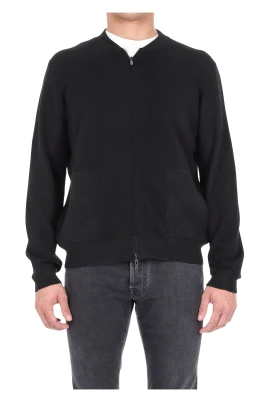 Full Zip Sweater med Baseballkrage