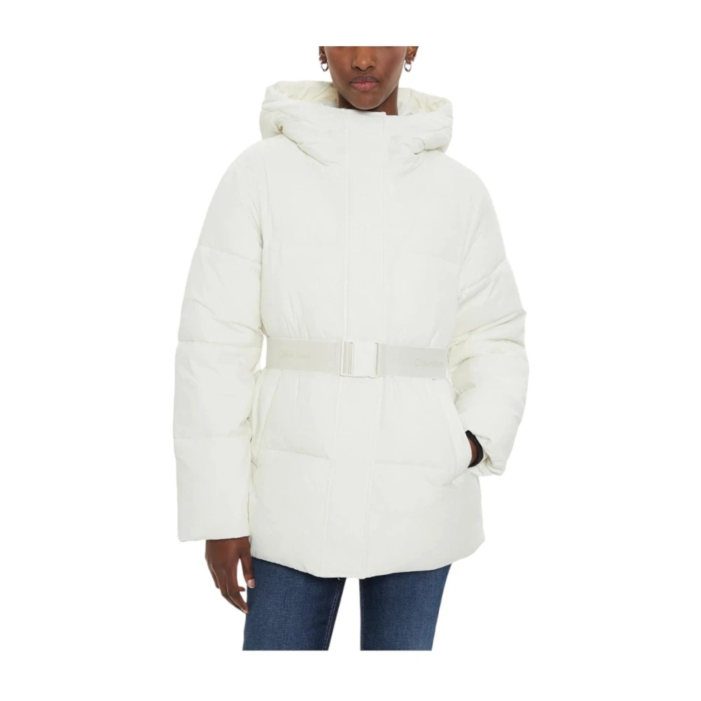 Calvin Klein Riem Logo Jas White Dames