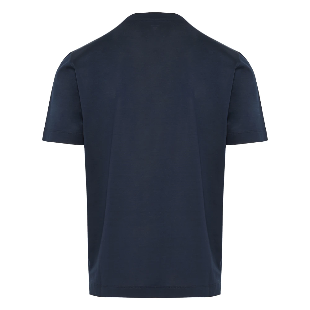Canali Italiaans katoenen T-shirt Ontwerperscode Mj00002T0356 Blue Heren