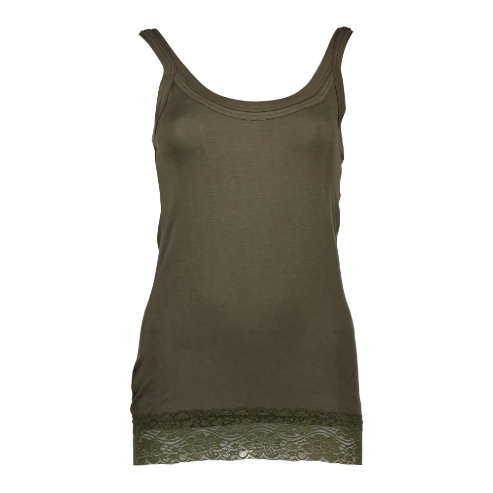 Silvian Heach Grön Spetsinsats Tank Top Green, Dam