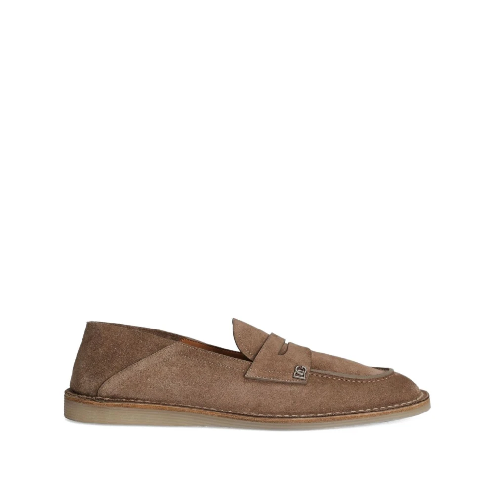 Dolce & Gabbana Men's Beige Loafers, 7 Uk, Penny Loafers