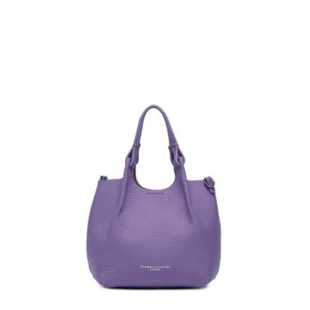 Gianni Chiarini Moderne leren handtas met magneetsluiting Purple Dames