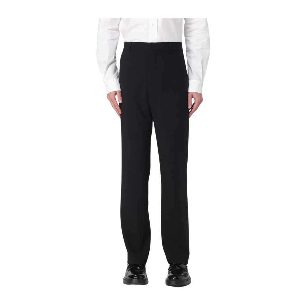 Ami Paris Men's Black Straight Trousers,, Classic Trousers W40