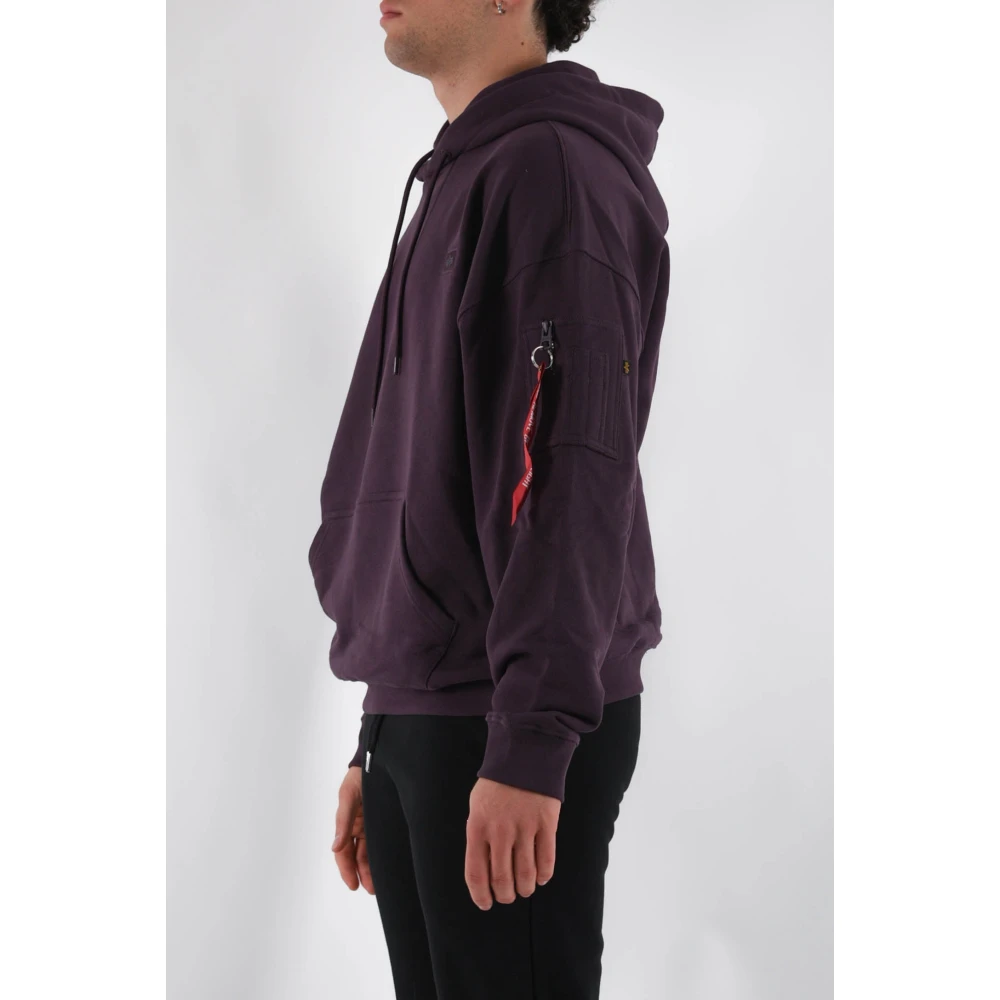 alpha industries Essentials hoodie met badge logo Purple Heren