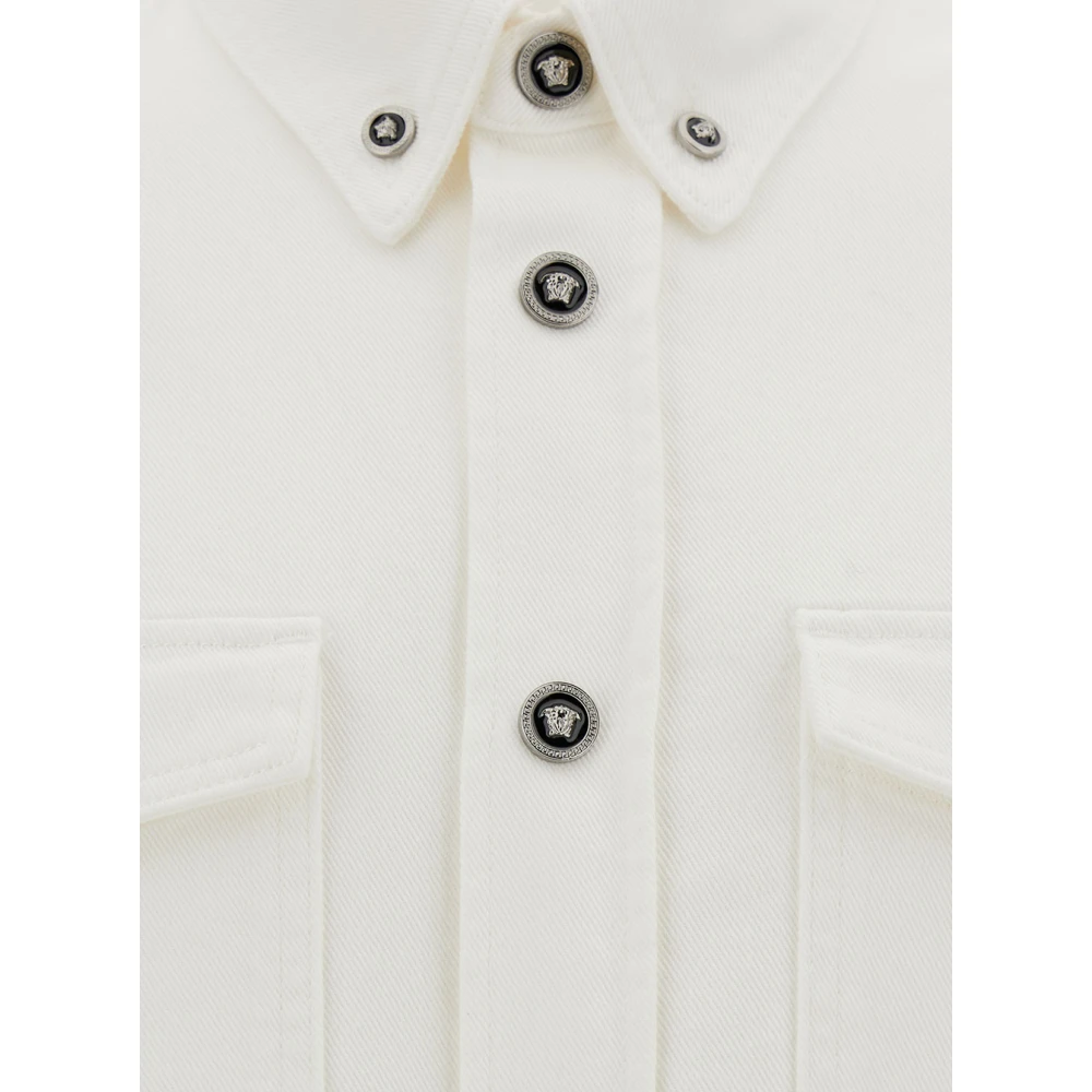 Versace Witte Overhemd met Knoopsluiting White Heren