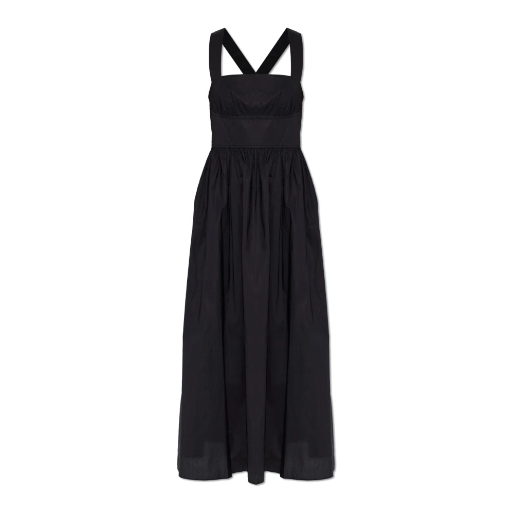 Matteau Women's Black Crossback Midi Dress - Maxi Dresses - L - Dresses