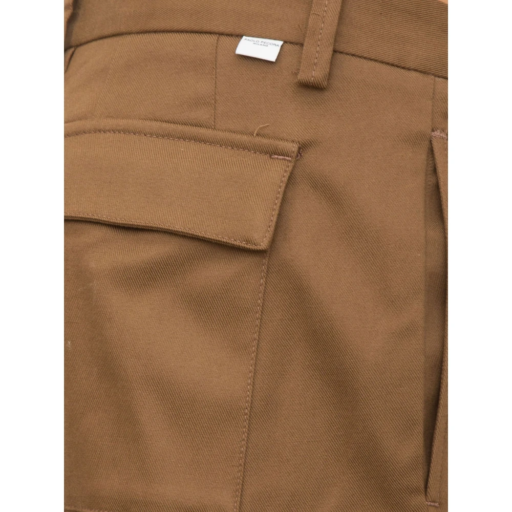 Paolo Pecora Bruine Stoffen Broek Brown Heren