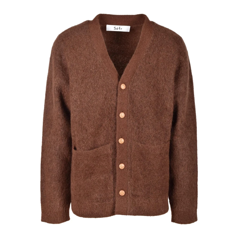 Séfr Mohair Blandning Kofta Brown, Herr