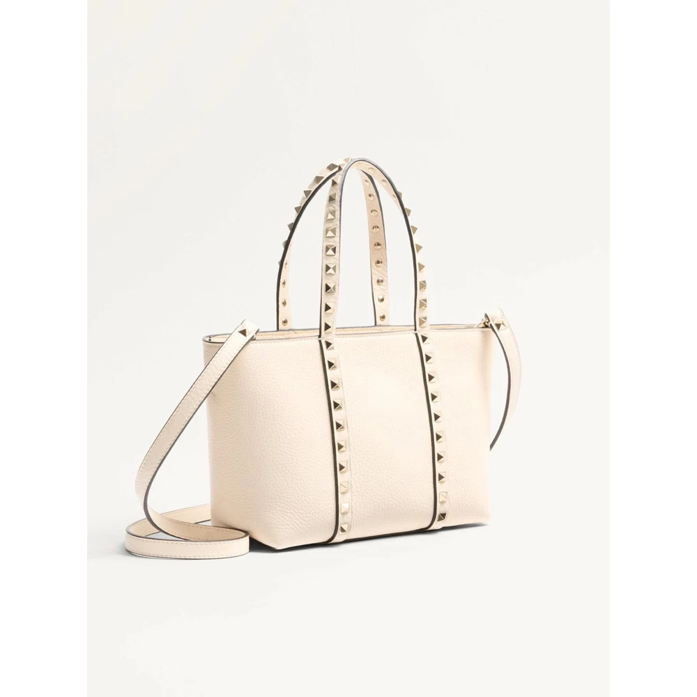 Valentino Garavani Witte leren schoudertas met studs White Dames