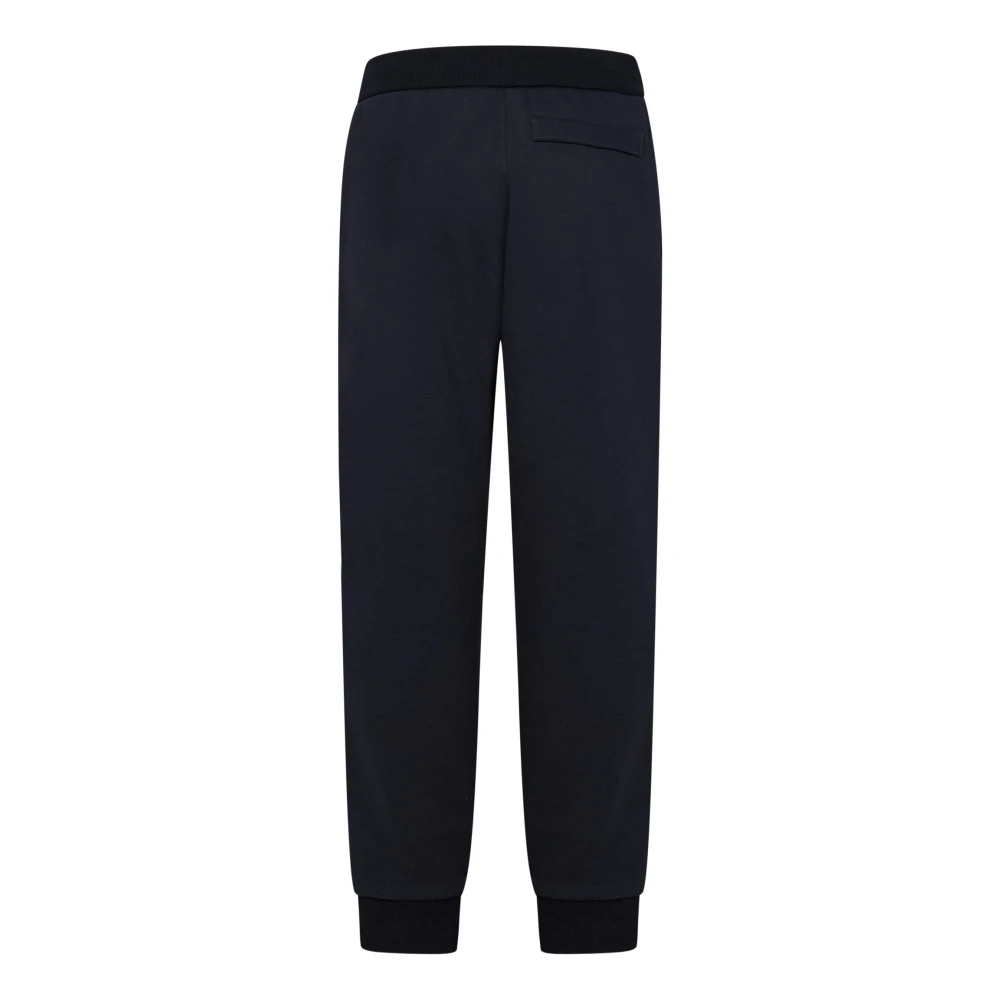 Ermenegildo Zegna Blauwe Geribbelde Taille Broek Regular Fit Blue Heren