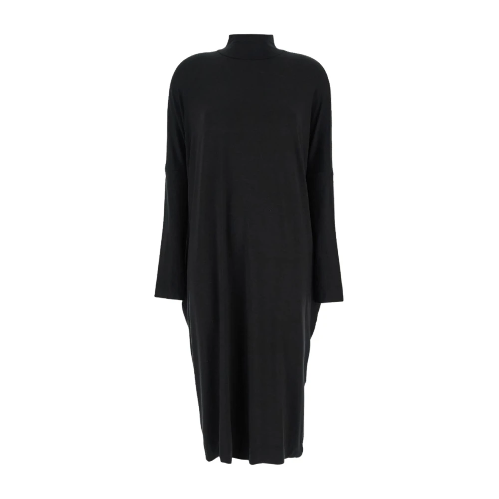 Gentryportofino Zwarte Wollen Jurk Black Dames