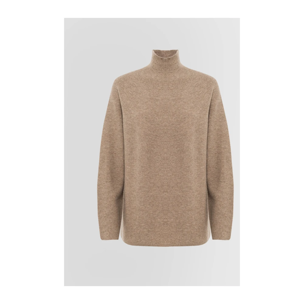 Alpha Studio Turtleneck Gebreide Trui Brown Dames
