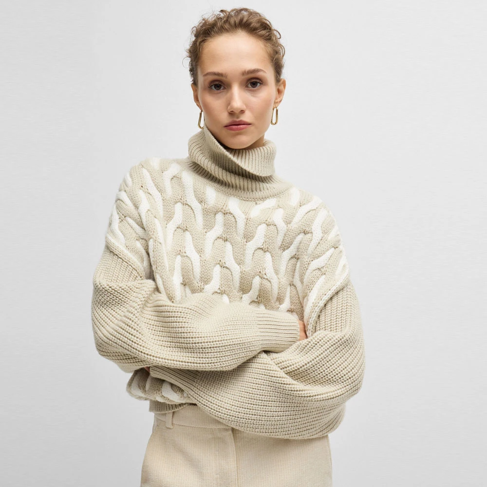 Hugo Boss Oversized Ferdolia Sweater Beige Dames