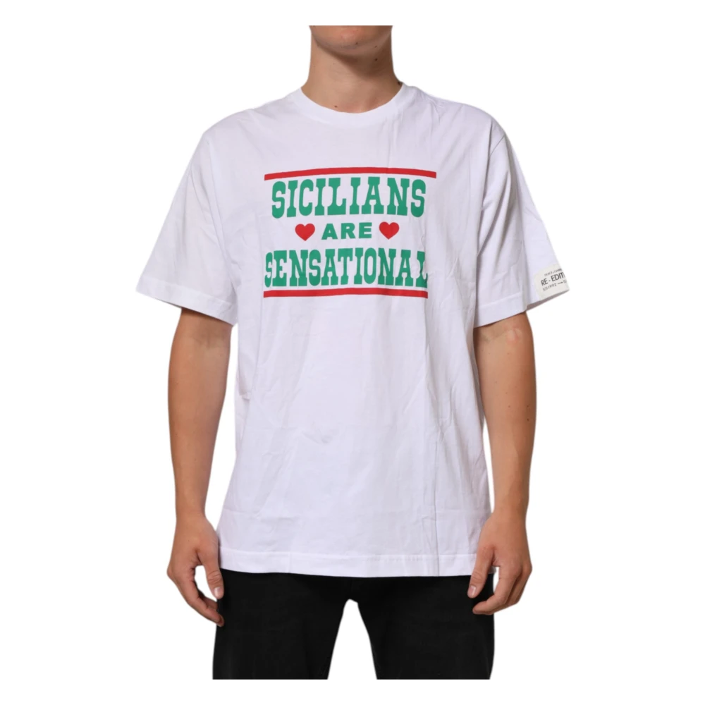 Dolce & Gabbana Men's White Short Sleeve Crew Neck T-Shirt