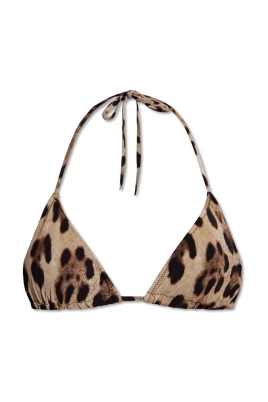 Leopardmönstrad triangelbikinitopp
