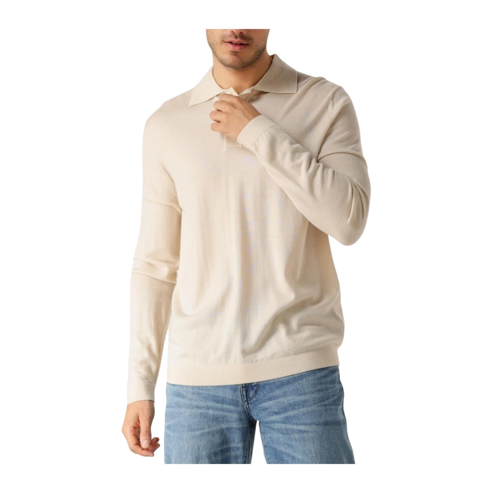 SELECTED HOMME Heren Truien & Vesten Slhtray Ls Knit Merino Polo Beige