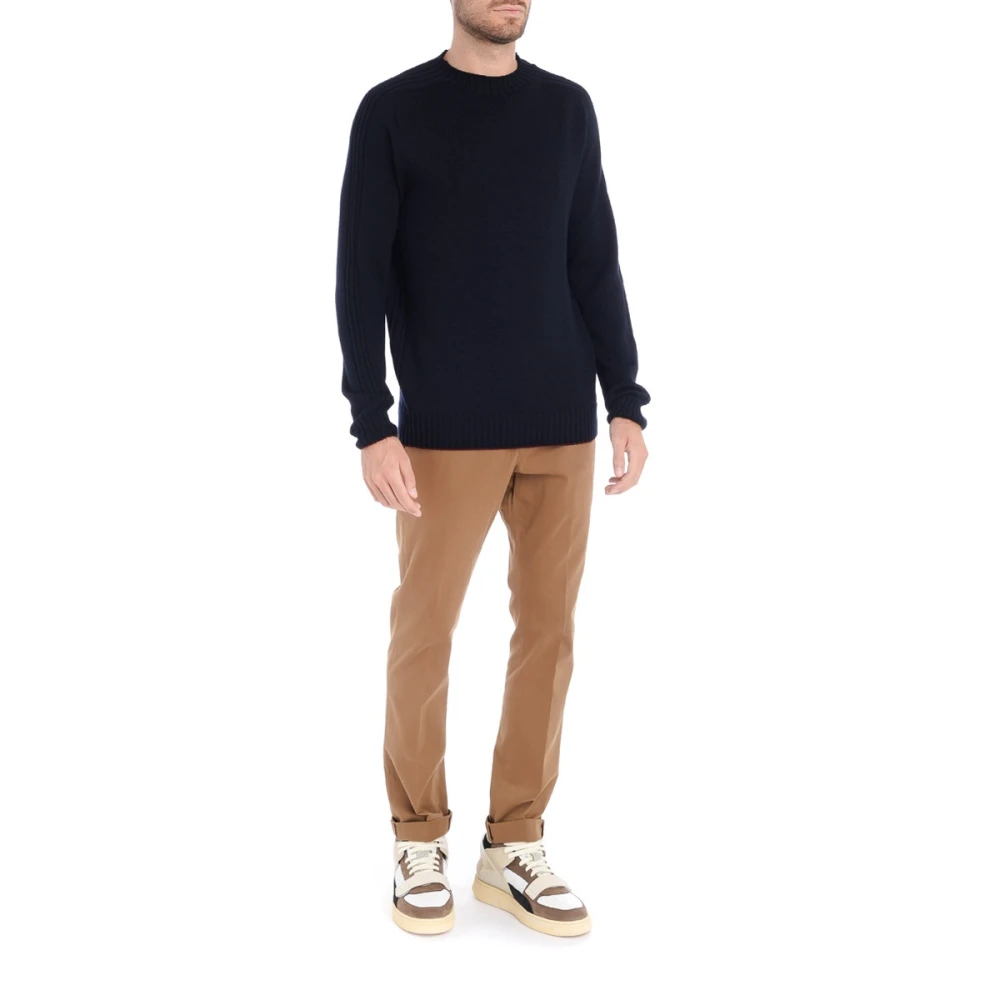 Dondup Blauwe Wol Crewneck Trui Blue Heren