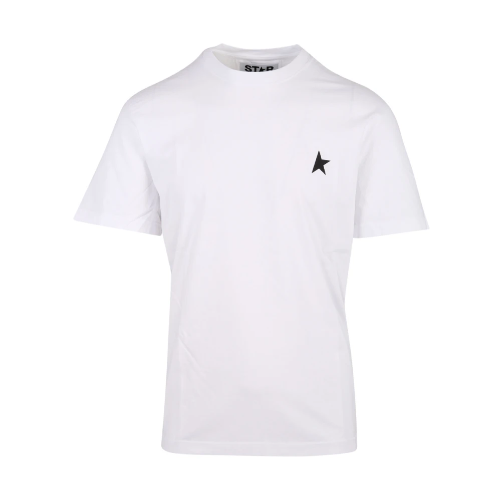 Golden Goose Ster Regular T-shirt in Optic White Black White Heren