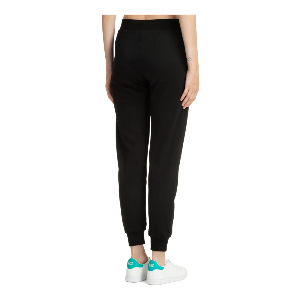 Emporio Armani EA7 Elastische Taille Joggers met Logo Black Dames