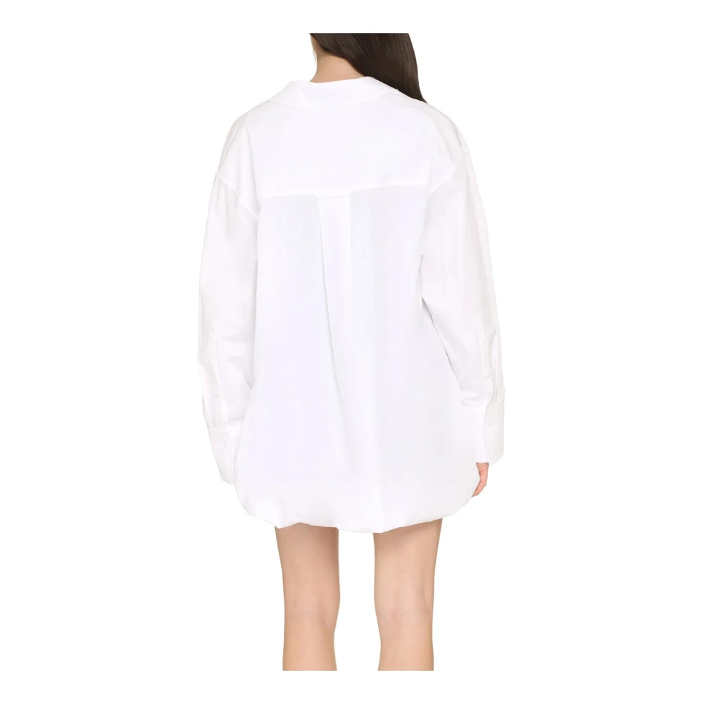 Valentino Katoenen Mini Jurk met Knoopsluiting White Dames