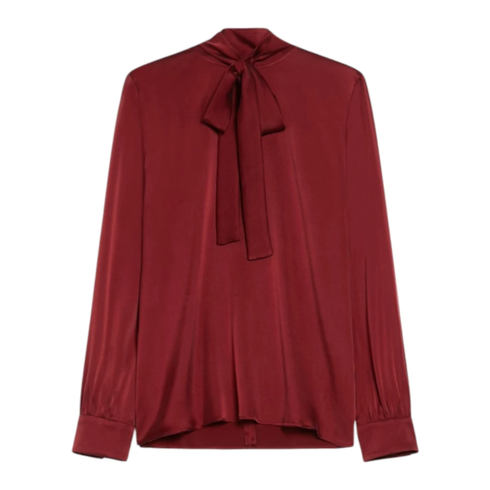 Max Mara Zijden satijnen overhemd Bordeaux Red Dames