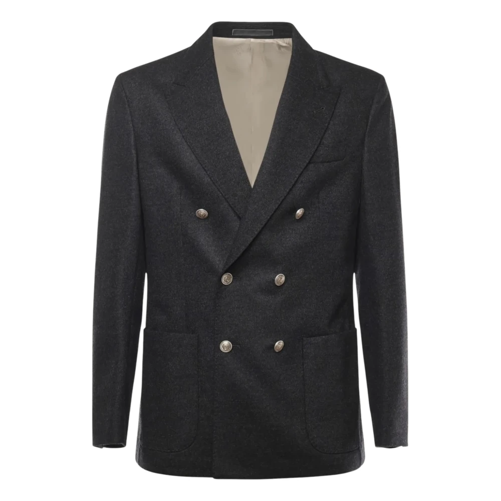 Eleventy Mannelijk Grijs Double-Breasted Jacket