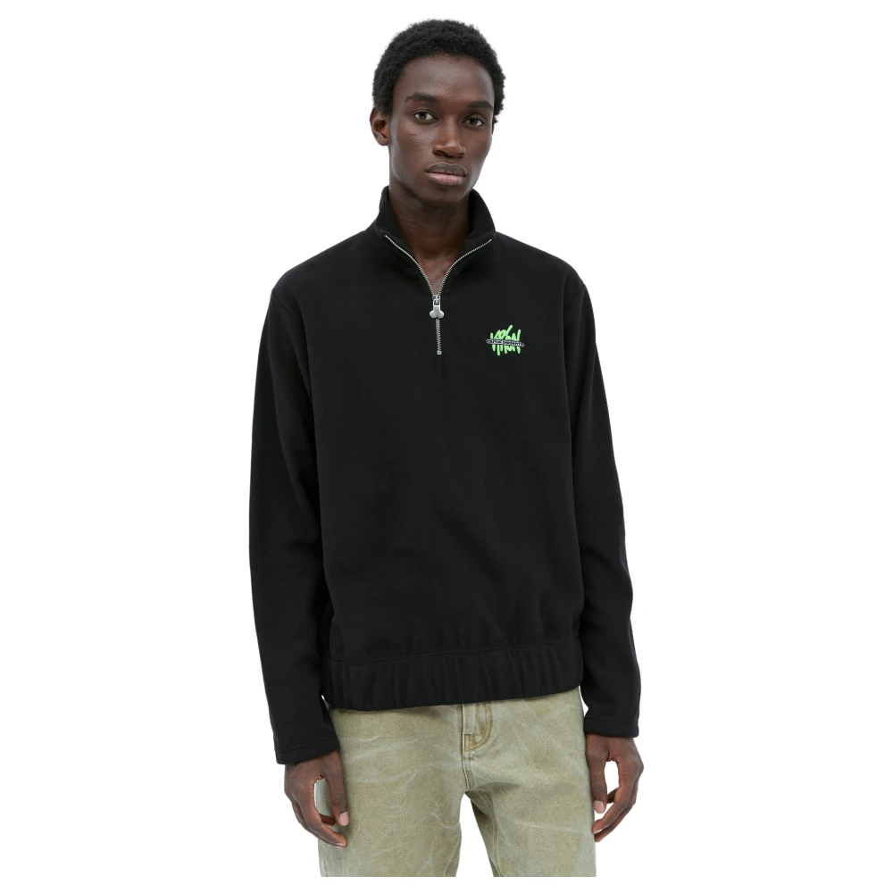 Carne Bollente Gezellig Fleece Quarter-Zip Sweatshirt Black Heren