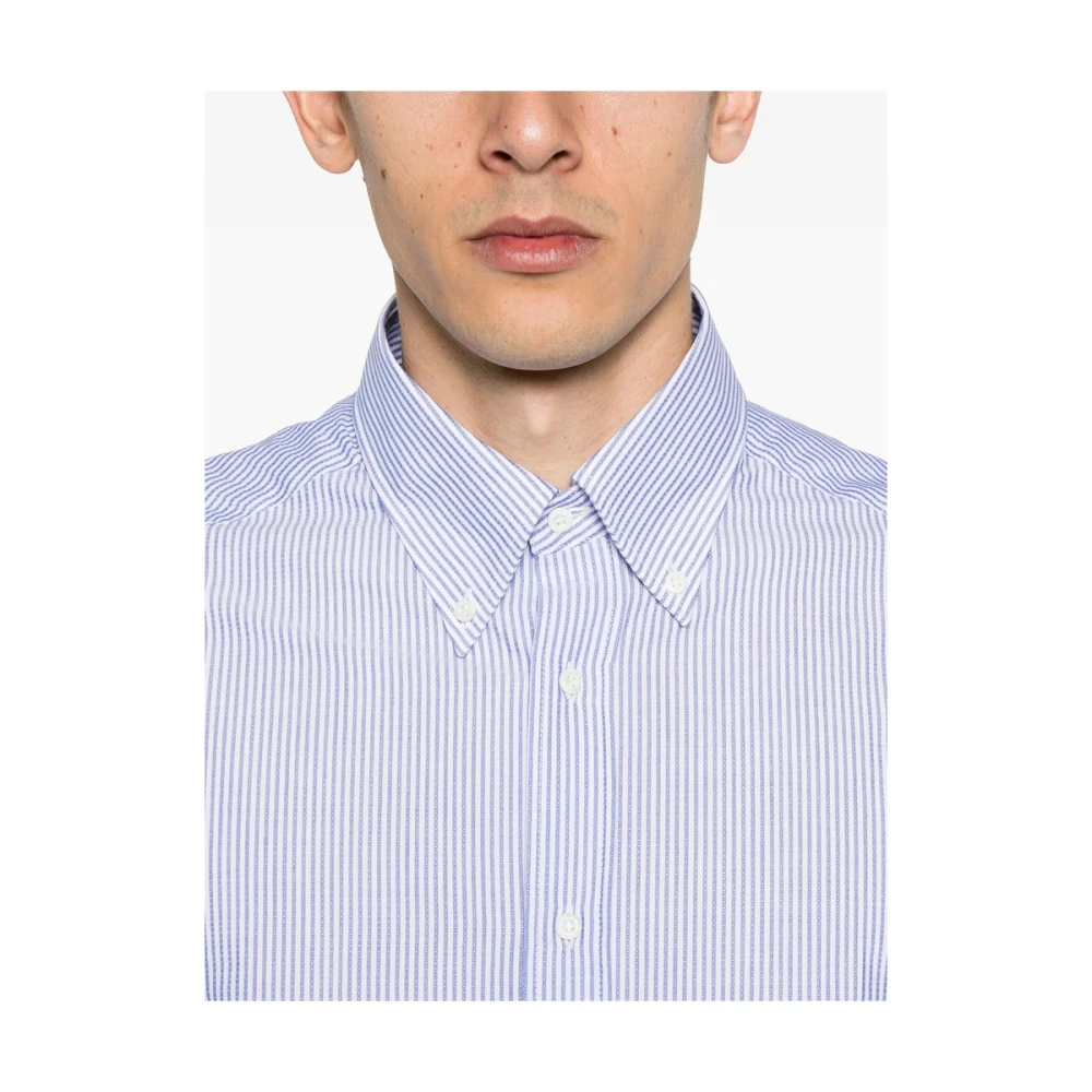BRUNELLO CUCINELLI Koningsblauwe Button-Down Overhemd Blue Heren