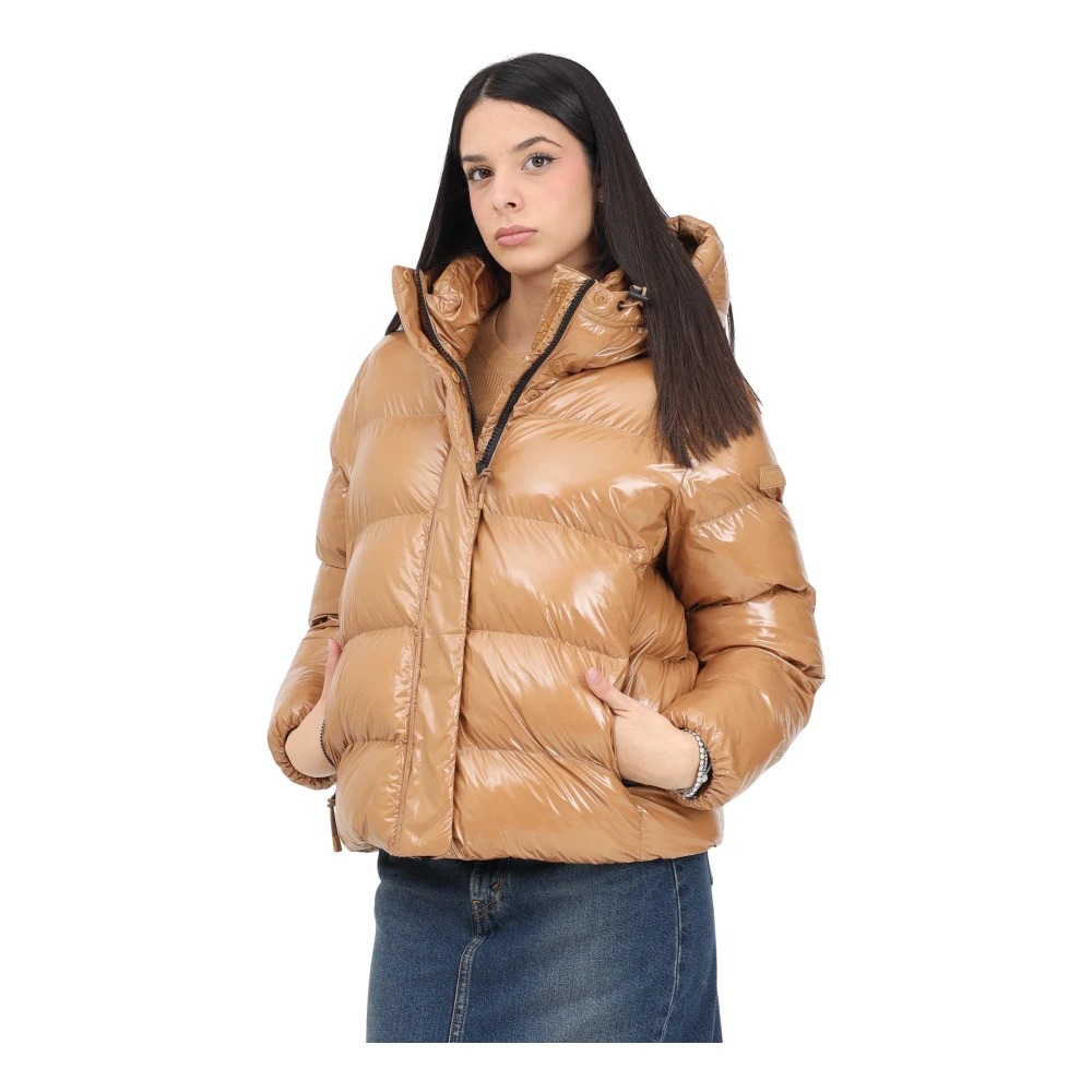 Napapijri Beige Glane Dames Pufferjas Brown Dames