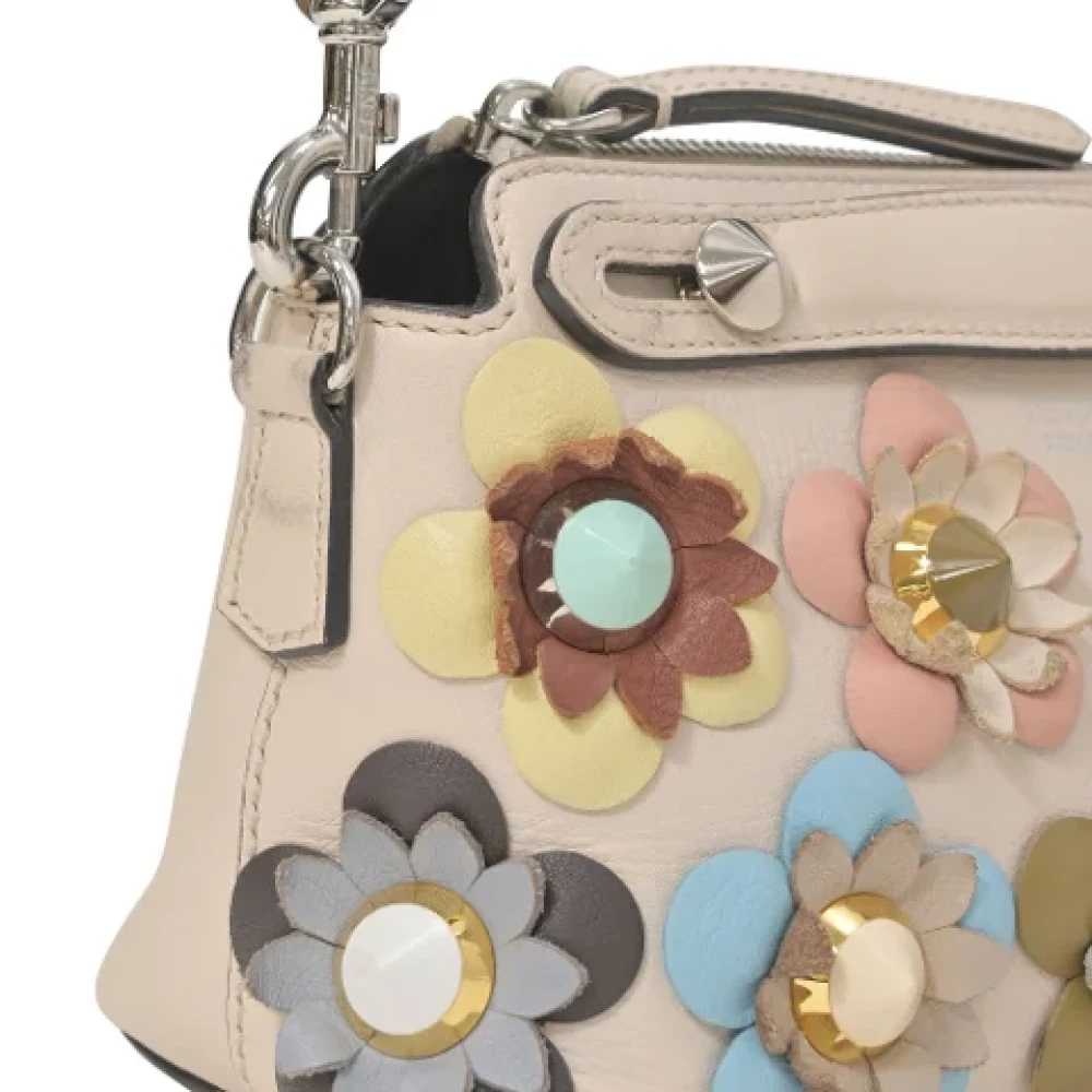 Fendi Vintage Pre-owned Leather fendi-bags Beige Dames