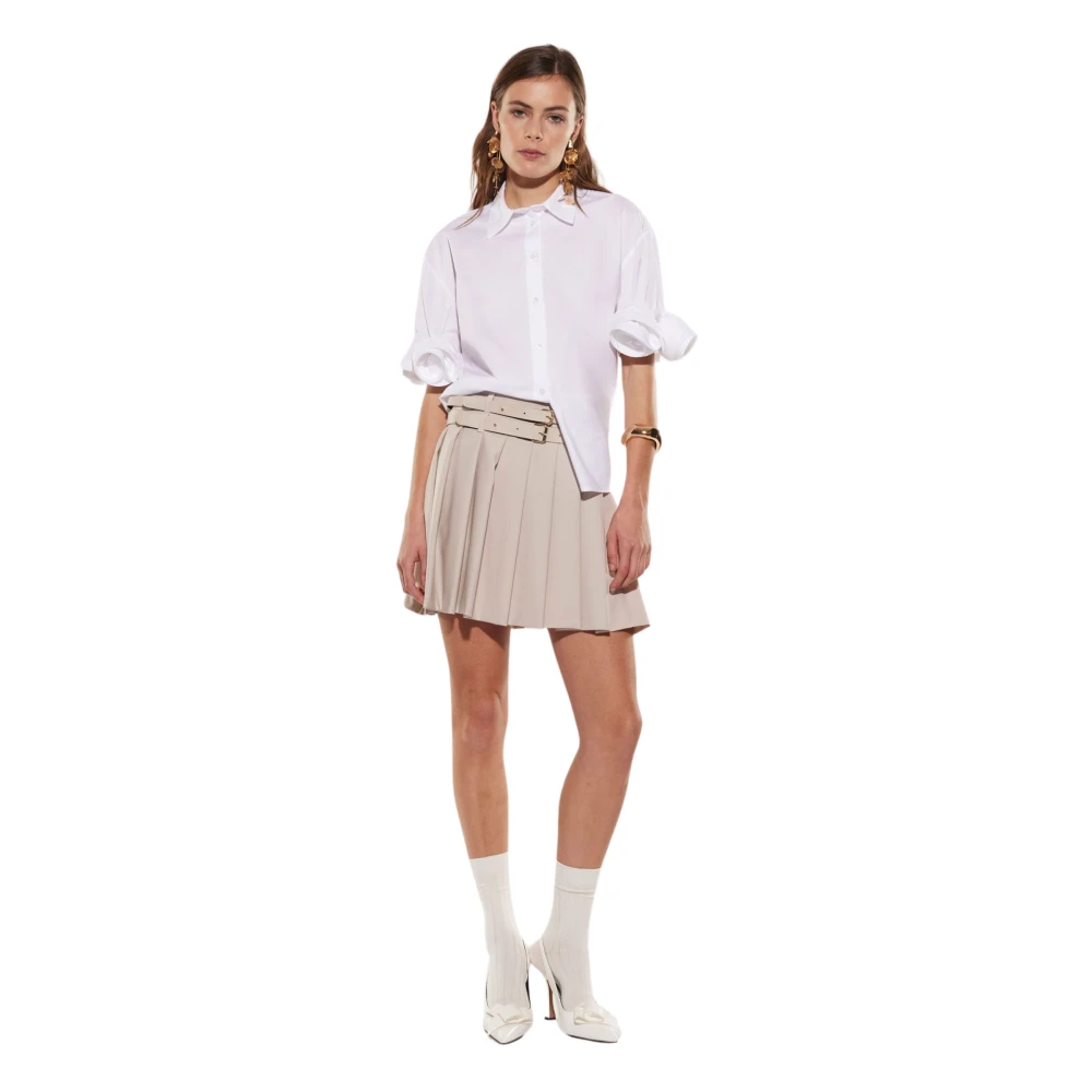 Imperial Geplooide effen minirok Beige Dames