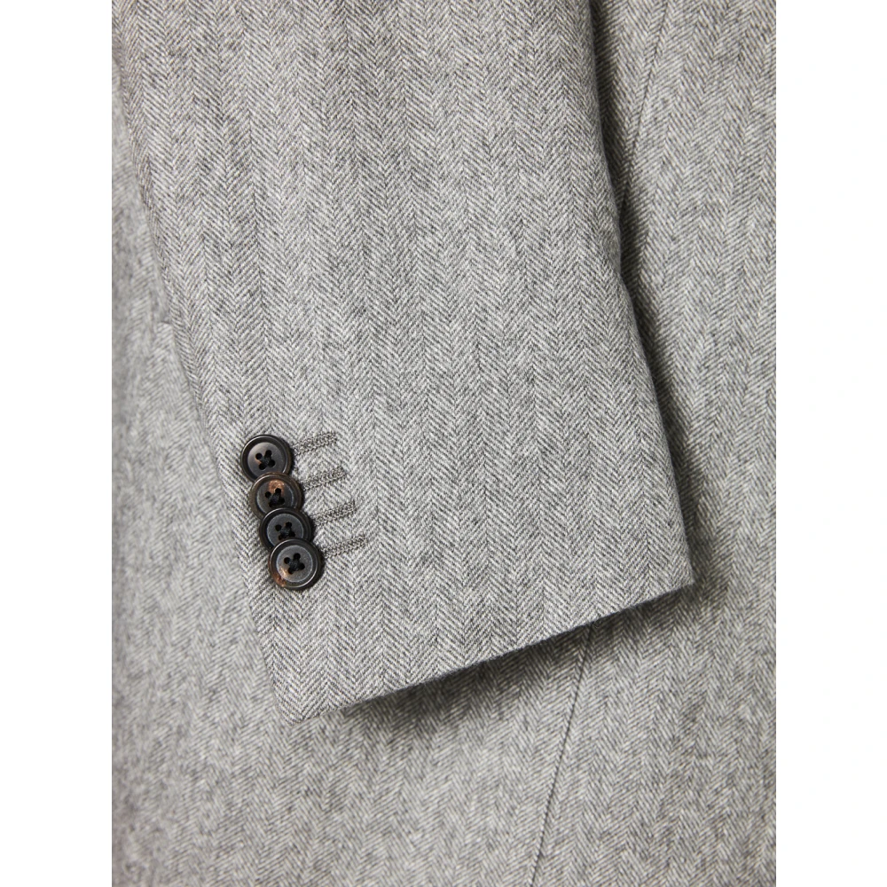 Corneliani Luxe Zijde Kasjmier Jas Gray Heren