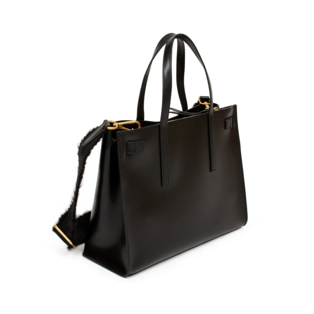 Gianni Chiarini Gladde Zwarte Leren Tas Crossbody Stijl Black Dames