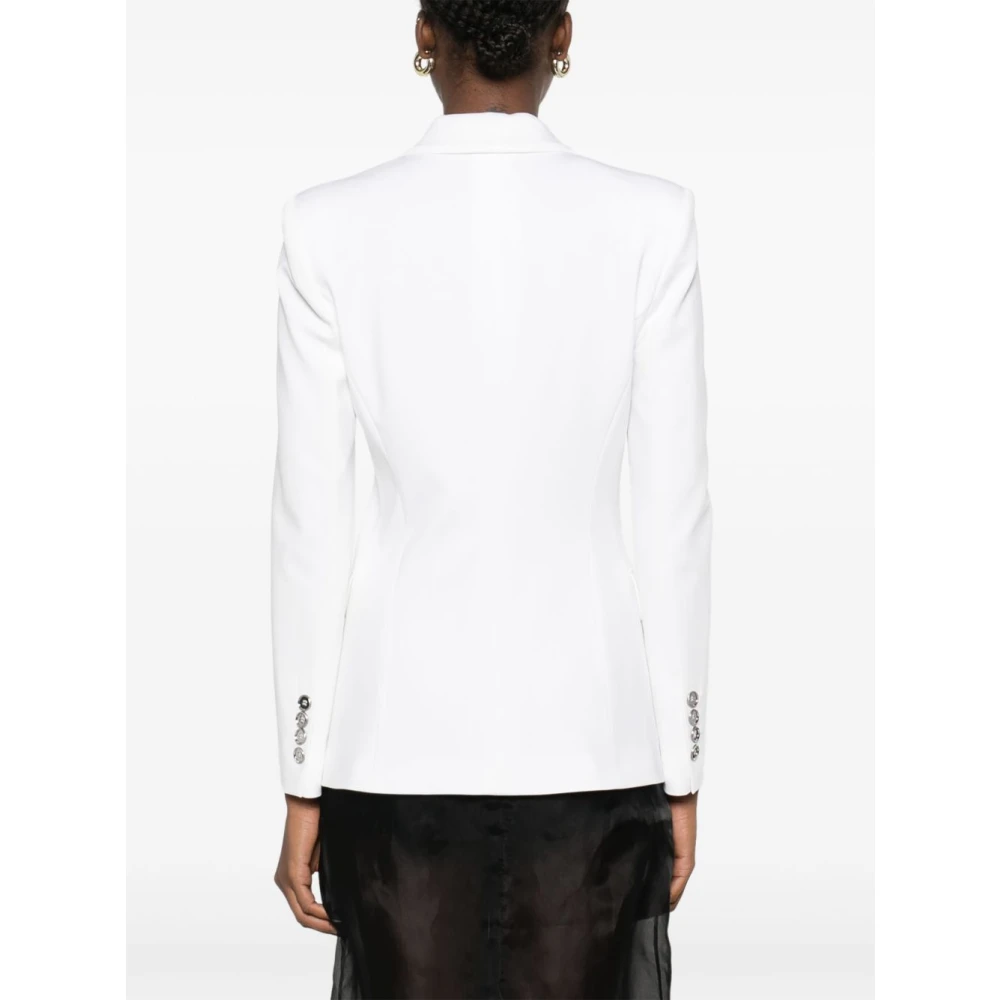 pinko Witte Geknoopte Jas met Zakken White Dames