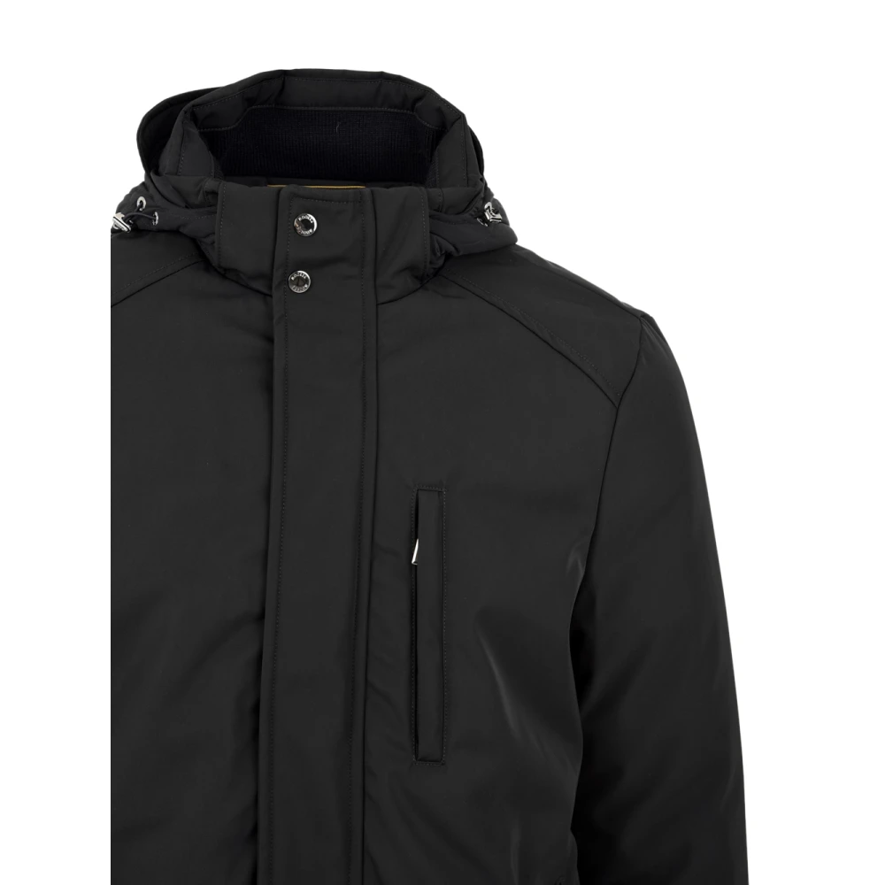 Moorer Blauwe Jassen met ritssluiting en zakken Black Heren