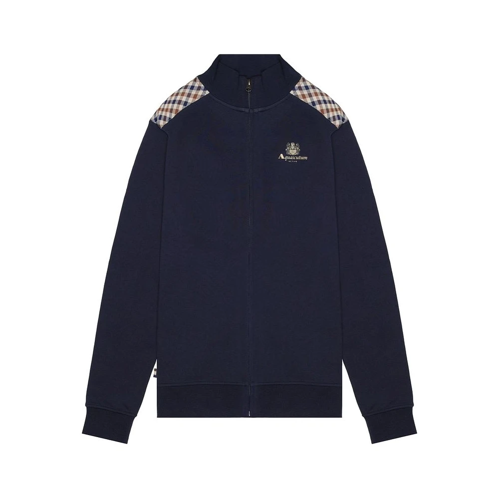 Aquascutum Herren Blau Sweatshirt Mit Durchgehendem Reißverschluss