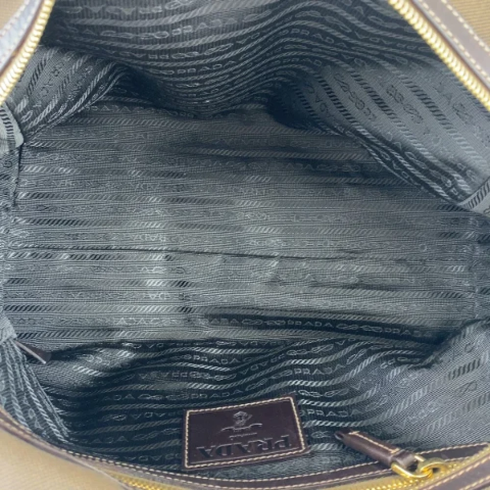 Prada Vintage Pre-owned Canvas prada-bags Brown Dames