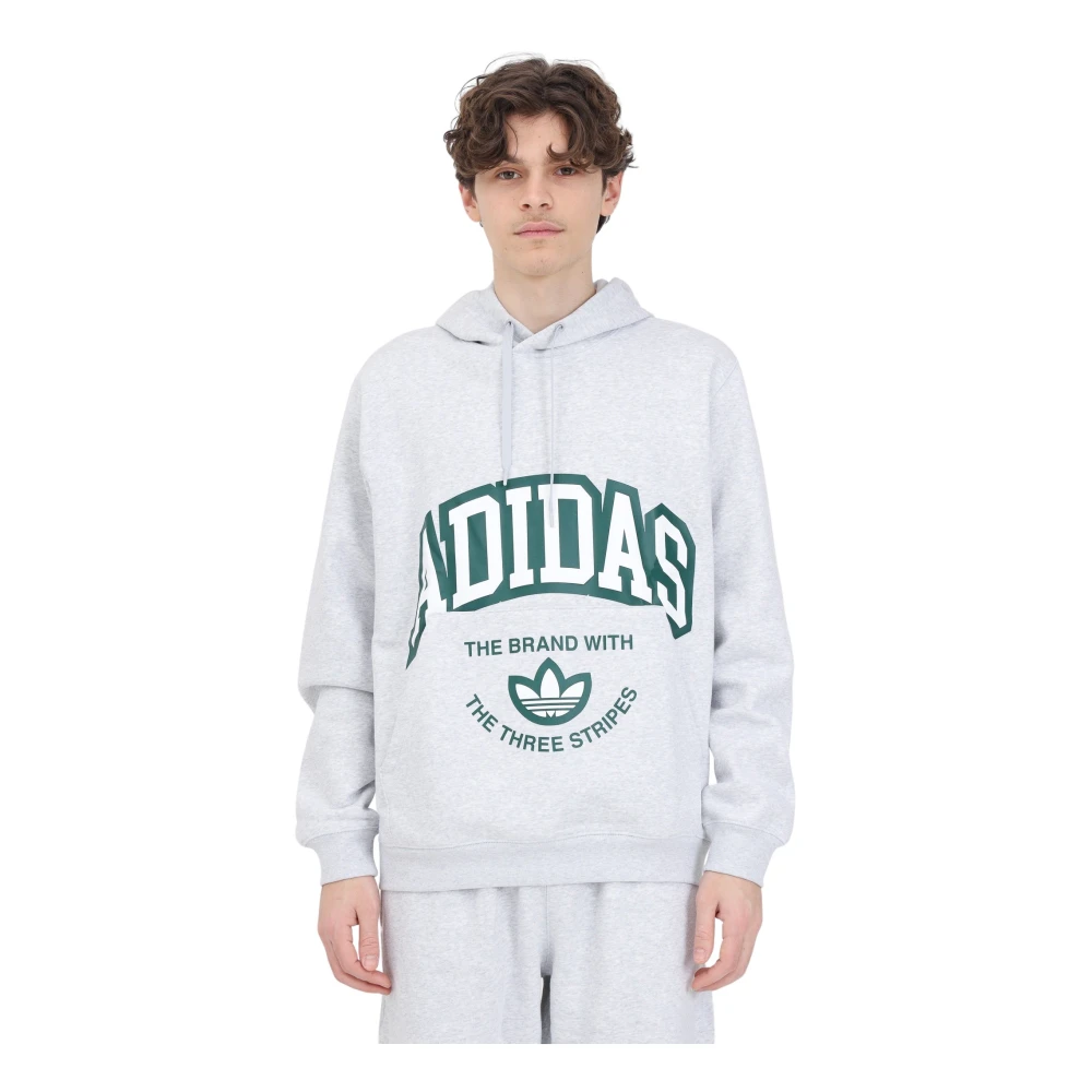 Adidas Originals Grijze Hoodie met Logo Print voor Gray