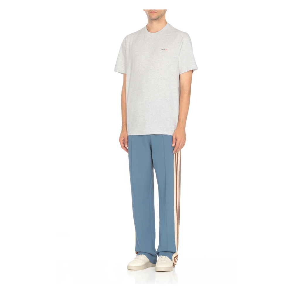 Autry Grijze Katoenen T-shirt met Logolabel Gray Heren