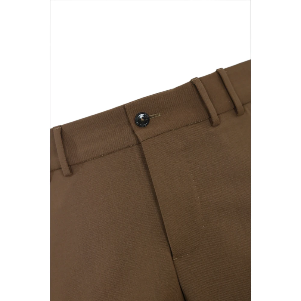 PT Torino Wollen Twill Broek Bruin Tailored Fit Brown Heren