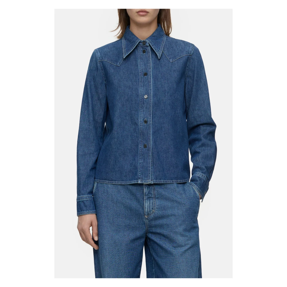 closed Blauwe Blouses Blue Dames
