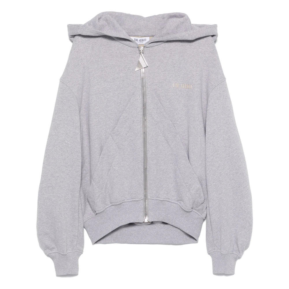 The Attico Grijs Beige Melange Gebreide Top Gray Dames