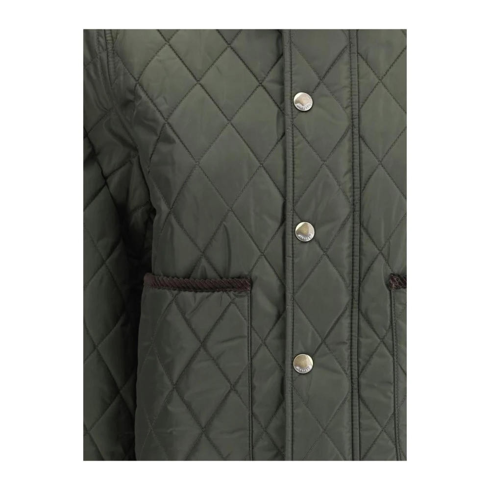 Burberry Gewatteerde jas met corduroy kraag Green Dames