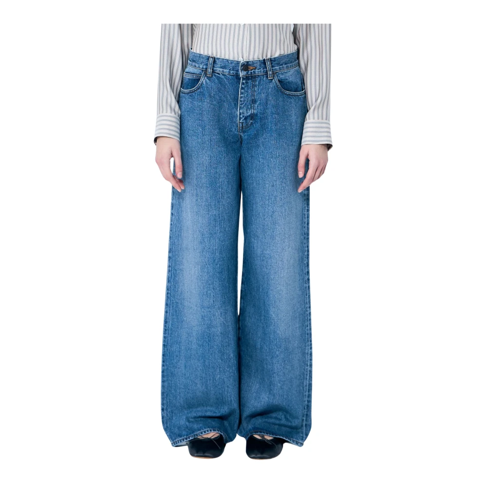 The Row Wijdvallende Vijf-Pocket Jeans Blue Dames