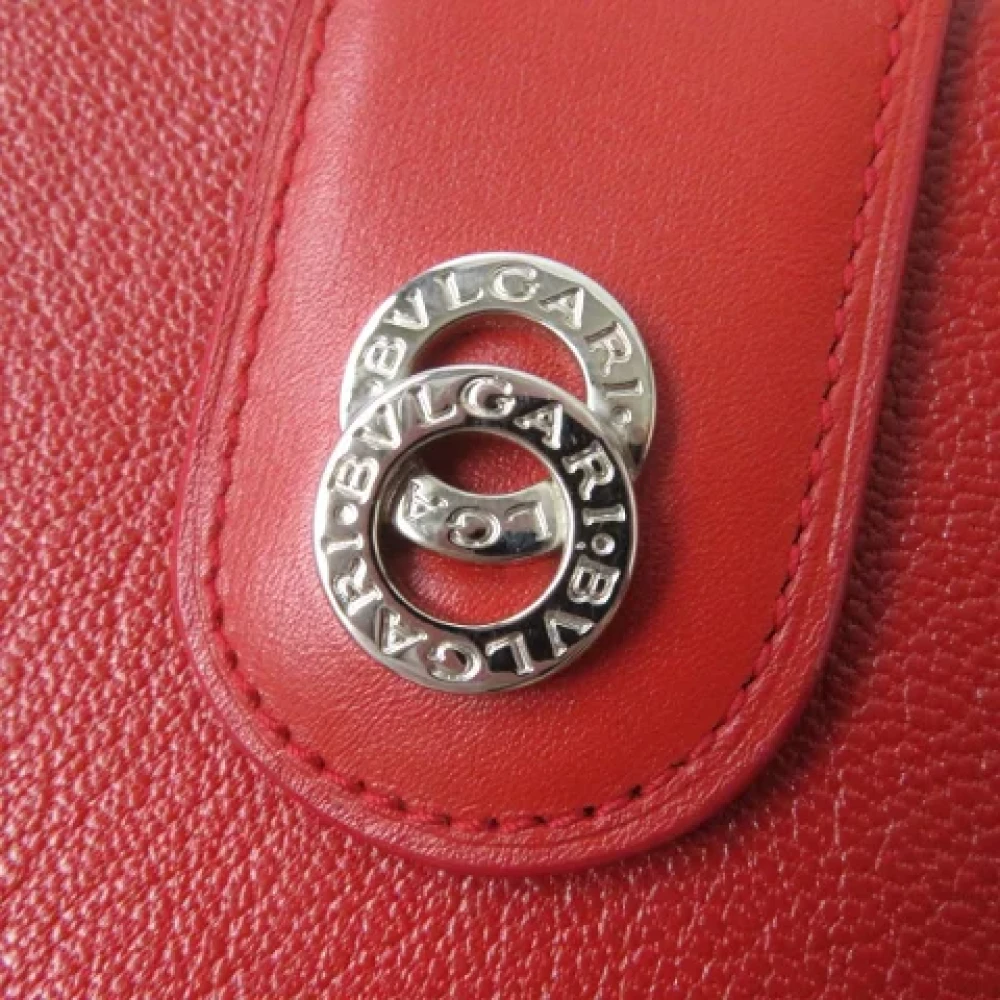 Bvlgari Vintage Pre-owned Leather wallets Red Dames