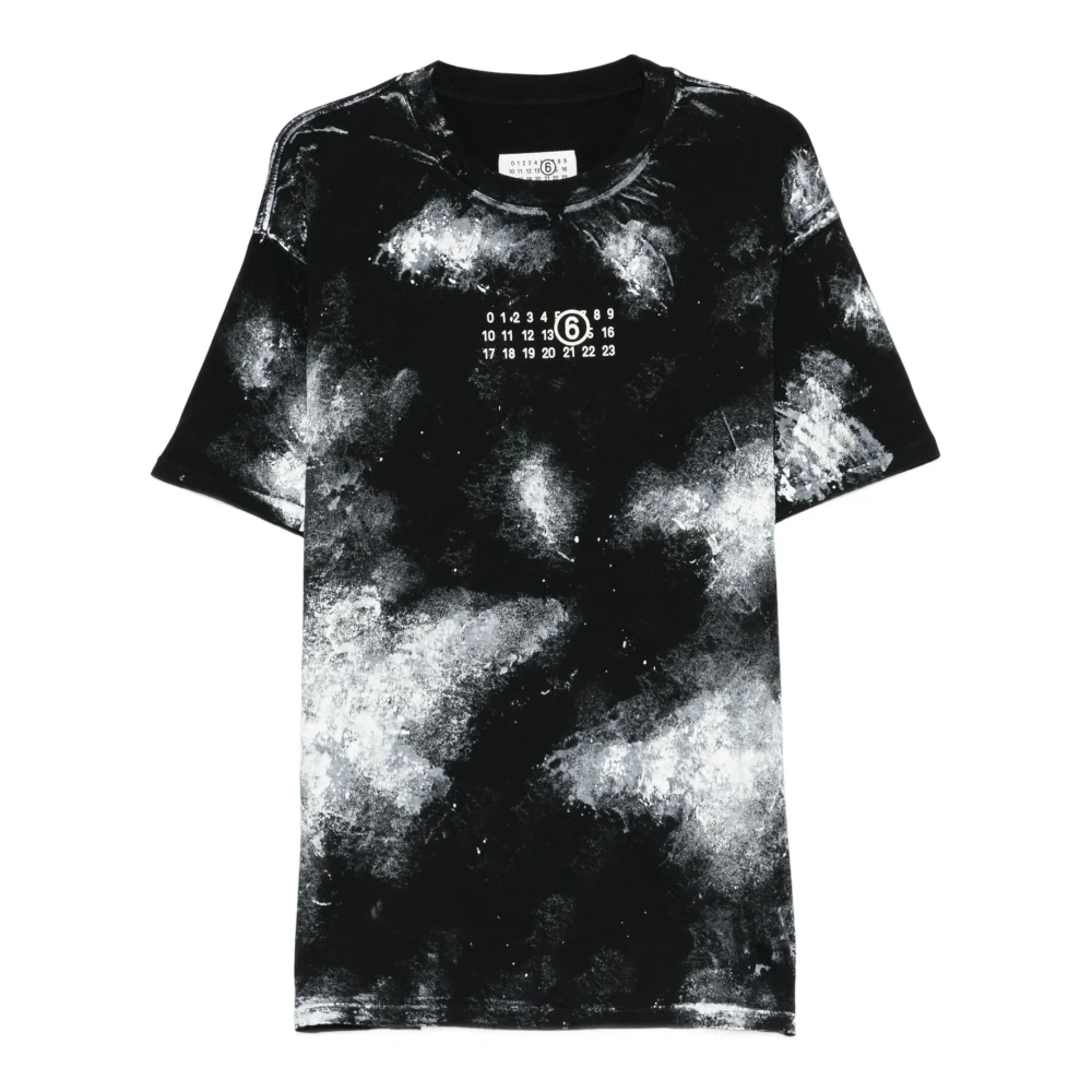 Mm6 Maison Margiela Men's Black T-Shirts, Xl, T-Shirt Con Grafica